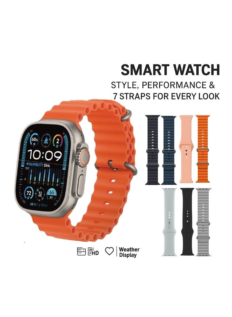 micro speed Smart Watch Ultra 7in1 Fitness trackers Health with 7 Interchangeable Straps49MM - Image 3