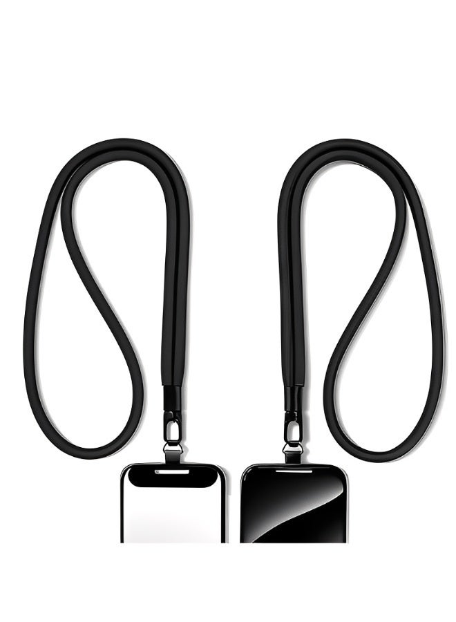 Phone Wrist Strap Anti Theft Adjustable Lanyard with 360 degrees Hook Cell Phone Holder Set Black Hands Free for Travel Use - Image 2