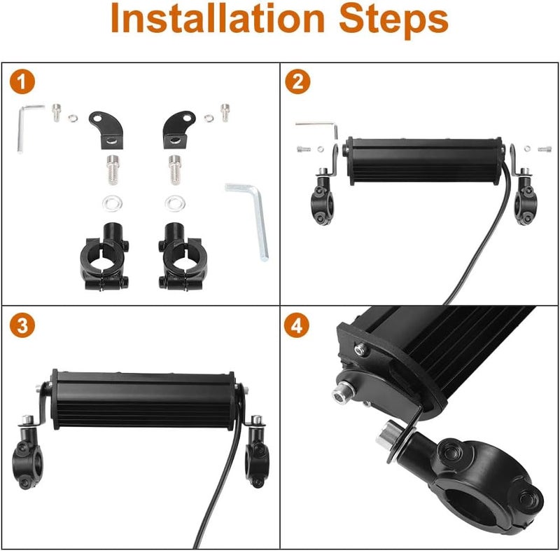 Cylemoto 60W LED Headlight Light Bar Kit with Switch for 7/8" Handlebars - Image 5
