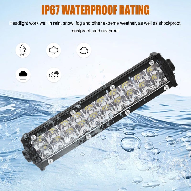 Cylemoto 60W LED Headlight Light Bar Kit with Switch for 7/8" Handlebars - Image 3
