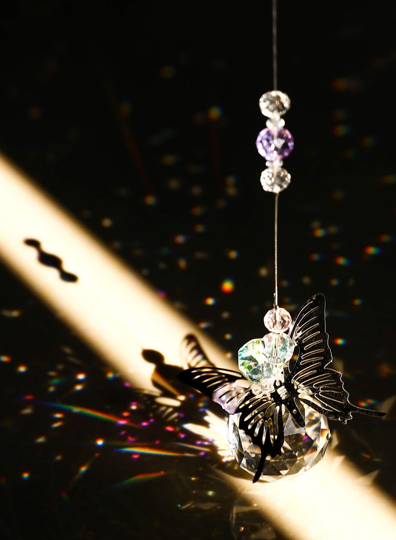 Elegant Crystal Butterfly Suncatchers with Clear Crystal Ball - Perfect for Home, Office, and Garden Window Decorations - Image 4
