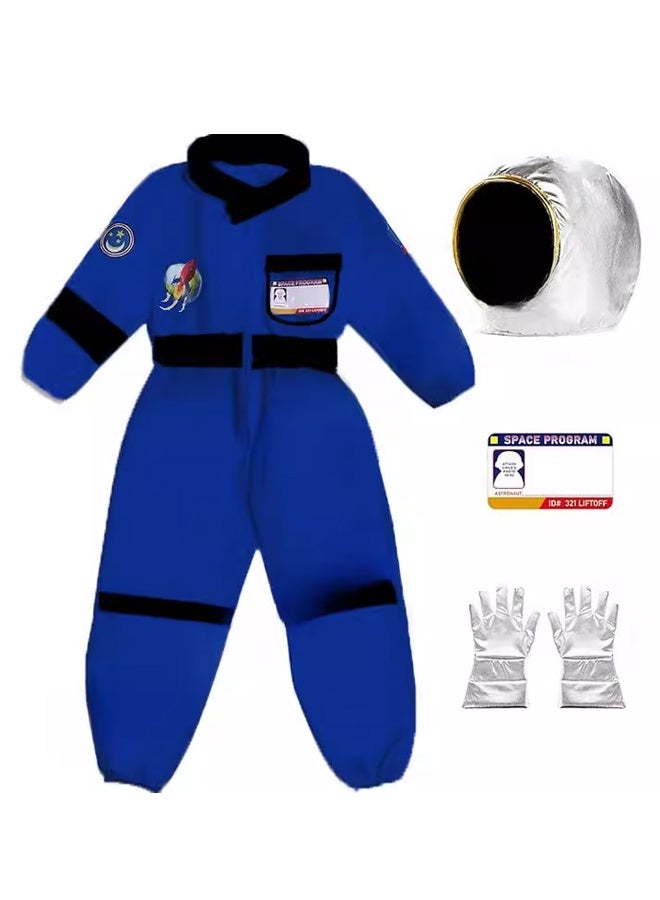 زي كوسبلاي - بدلة فضائية للأطفال لمدة 4-7 سنوات مع تصحيحات مهمة - البوليستر الممتاز مع إغلاقات فيلكرو ، أكواد مرنة - لعيد الهالوين ، لعب الأدوار ، الأحداث المدرسية والحفلة ذات الموضوع الفضائي زرقاء زاهية - Image 2