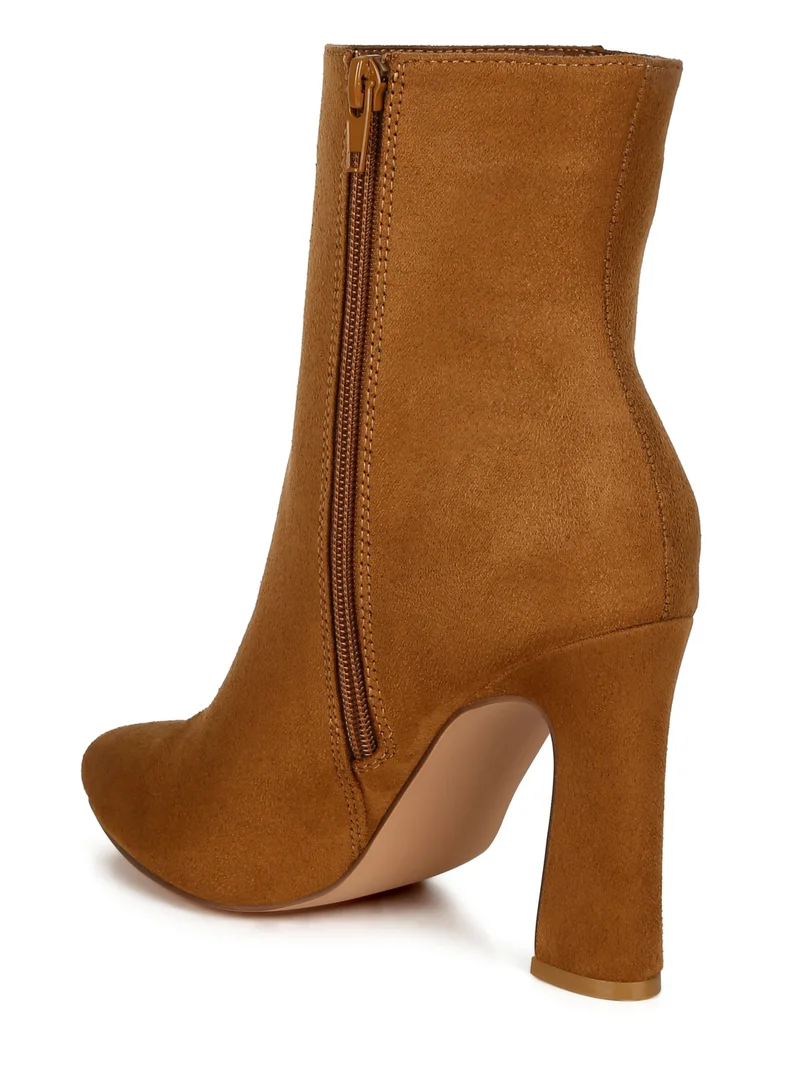 London Rag Block Heeled Ankle Boots in Tan