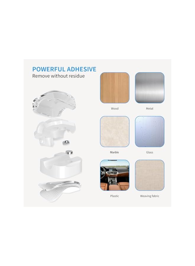 Green Tiger 6 Pack Magnetic Cable Clips, Cord Holder for Nightstand, Under Desk Cable Management Smooth Adjustable Computer Accessories, Adhesive Wire Organizer for Desktop Home Office Kitchen Desk Phone Car - Image 4