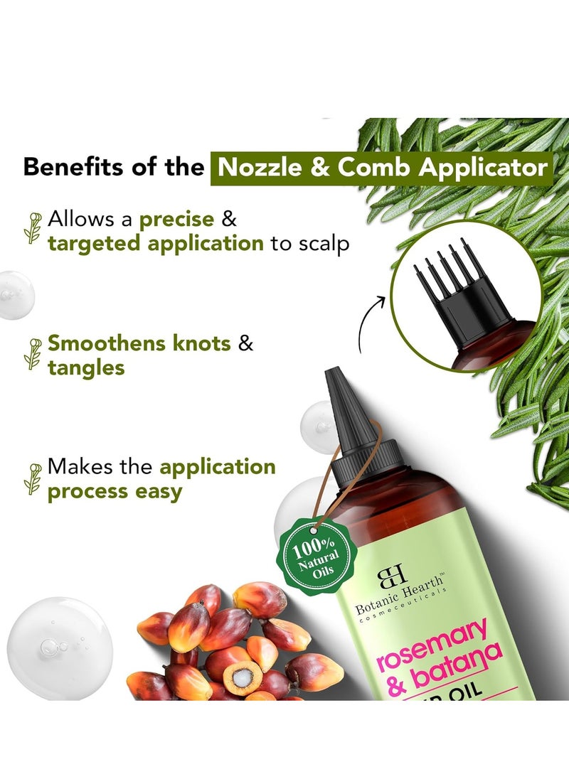 Botanic Hearth Botanic Hearth Rosemary & Batana Hair Oil (6.7 fl oz) | Revitalizing and Strengthening Hair Treatment for Fuller, Healthier-Looking Hair | Paraben Free | Suitable for All Hair Types  - Image 2