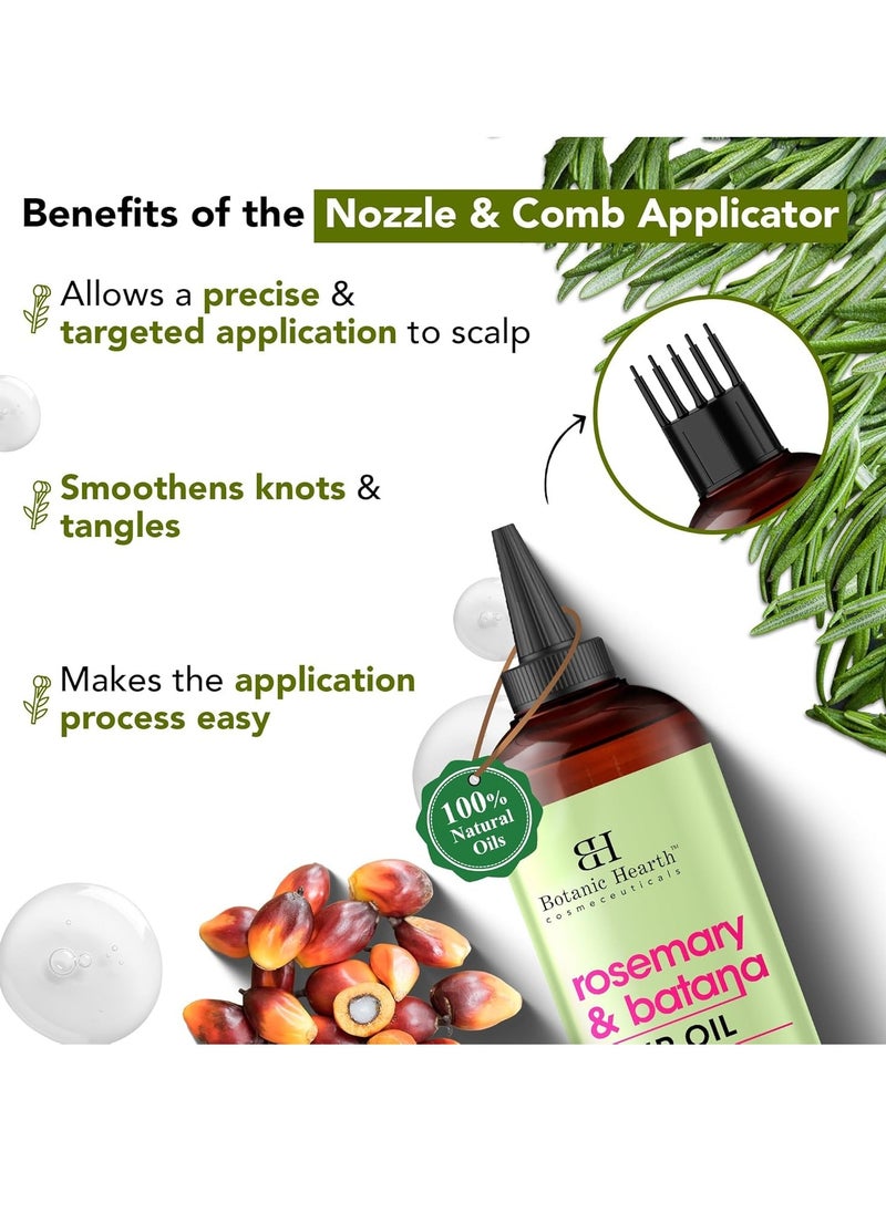 Botanic Hearth Botanic Hearth Rosemary & Batana Hair Oil (6.7 fl oz) | Revitalizing and Strengthening Hair Treatment for Fuller, Healthier-Looking Hair | Paraben Free | Suitable for All Hair Types  - Image 3