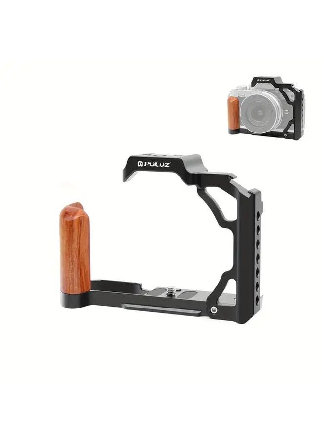 قفص كاميرا بيد خشبية من سبائك الألومنيوم لتثبيت نيكون ZFC باللون الأسود من Puluz - Image 1