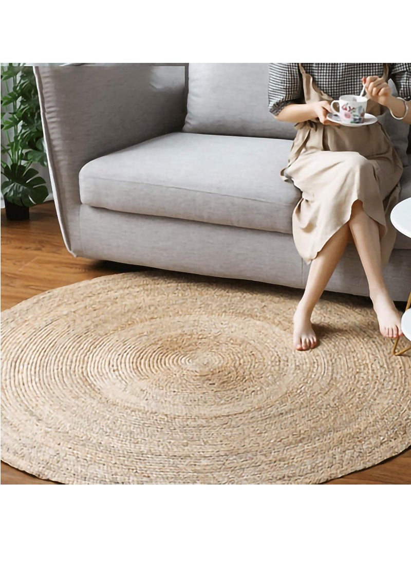 FFD الطبيعية مضفر الكلمة حصيرة السجاد للمطبخ مدخل المدخل الحيوانات الأليفة لعب السرير سجادة من الأعشاب البحرية لغرفة المعيشة غرفة نوم 120x120 سنتيمتر - Image 1