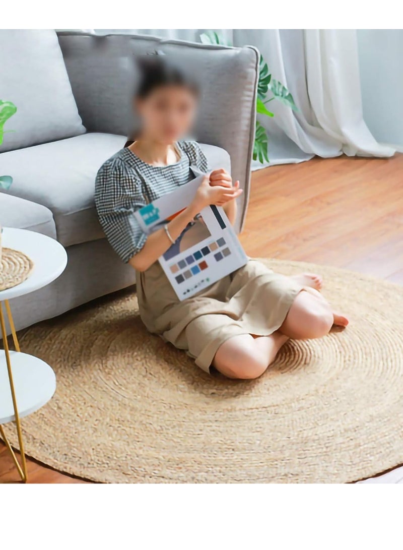 FFD الطبيعية مضفر الكلمة حصيرة السجاد للمطبخ مدخل المدخل الحيوانات الأليفة لعب السرير سجادة من الأعشاب البحرية لغرفة المعيشة غرفة نوم 120x120 سنتيمتر - Image 4