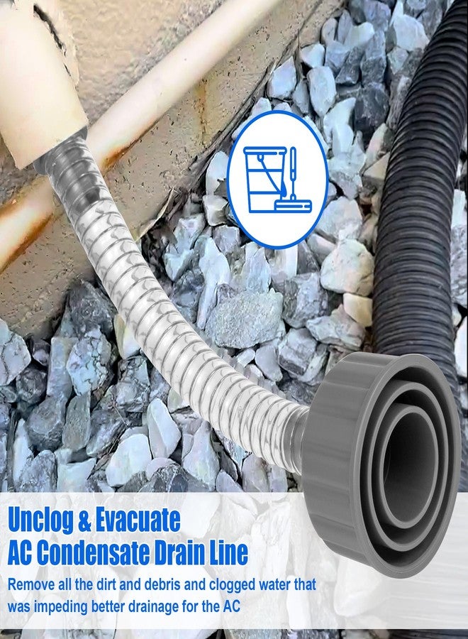 YullSorom Wet Vac Attachment A/C Drain Lines Cleaner Tool, AC Drain Line Vacuum Adapter to Unclog and Evacuate ABS Compatiable With Most PVC Pipe Sizes Grey - Image 5