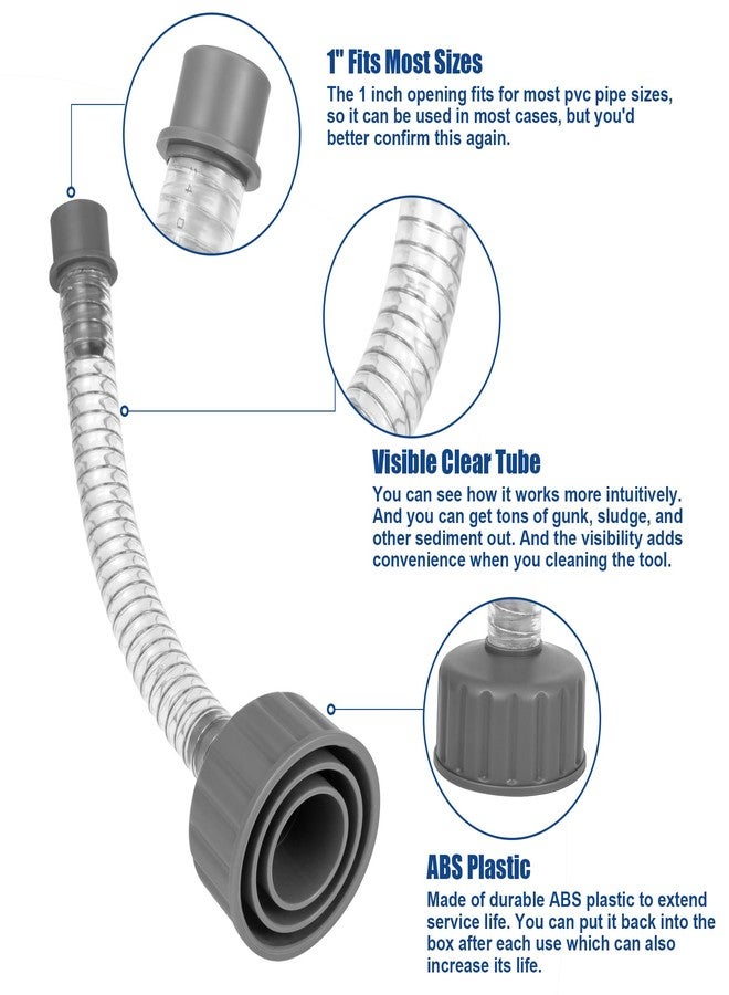 YullSorom Wet Vac Attachment A/C Drain Lines Cleaner Tool, AC Drain Line Vacuum Adapter to Unclog and Evacuate ABS Compatiable With Most PVC Pipe Sizes Grey - Image 4