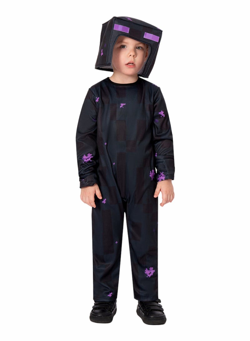 Minecraft Enderman Cosplay Game Character Party Show Costumes Headgear + Jumpsuit Two-Piece Set A gift for Minecraft fans - Image 1