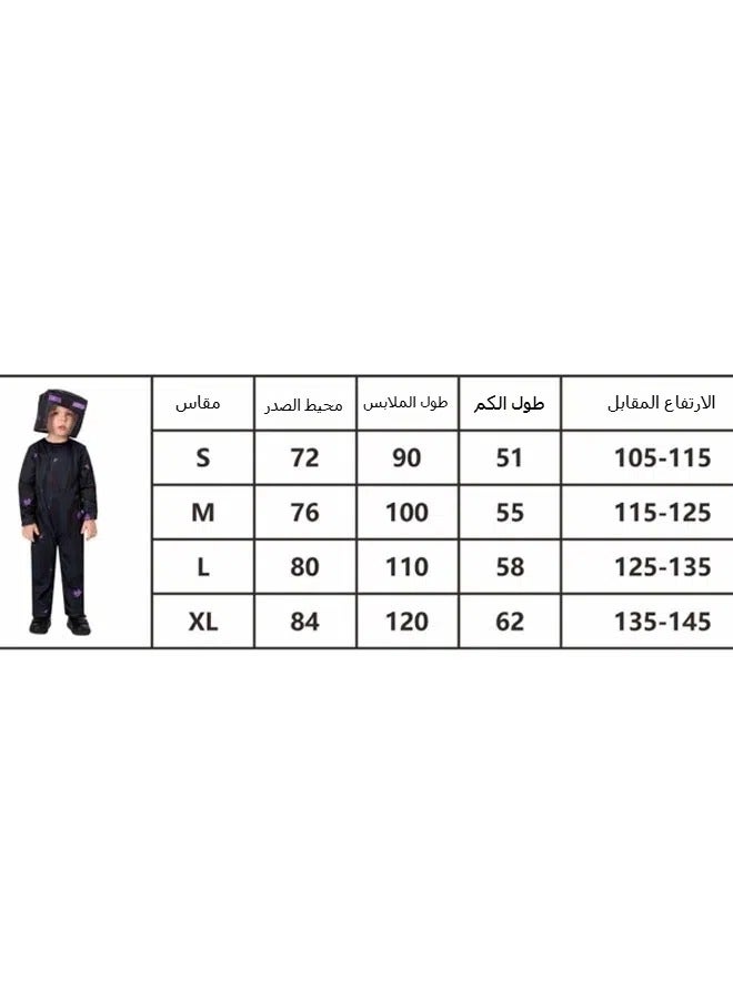 Minecraft Enderman Cosplay Game Character Party Show Costumes Headgear + Jumpsuit Two-Piece Set A gift for Minecraft fans - Image 3