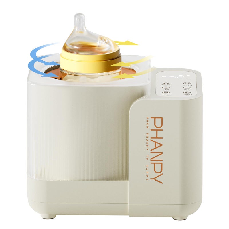 Phanpy SmartSwirl Waterless Bottle Warmer - Patented Airbag Heating for Nutrient Protection, Off-Center & Smart Dual-Direction Mixing for Clump-Free Formula, Fits All Bottles, Quiet & Safe - Image 1