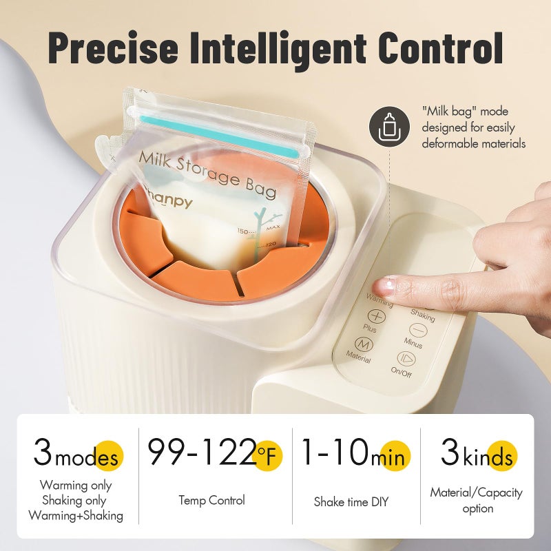 Phanpy SmartSwirl Waterless Bottle Warmer - Patented Airbag Heating for Nutrient Protection, Off-Center & Smart Dual-Direction Mixing for Clump-Free Formula, Fits All Bottles, Quiet & Safe - Image 5