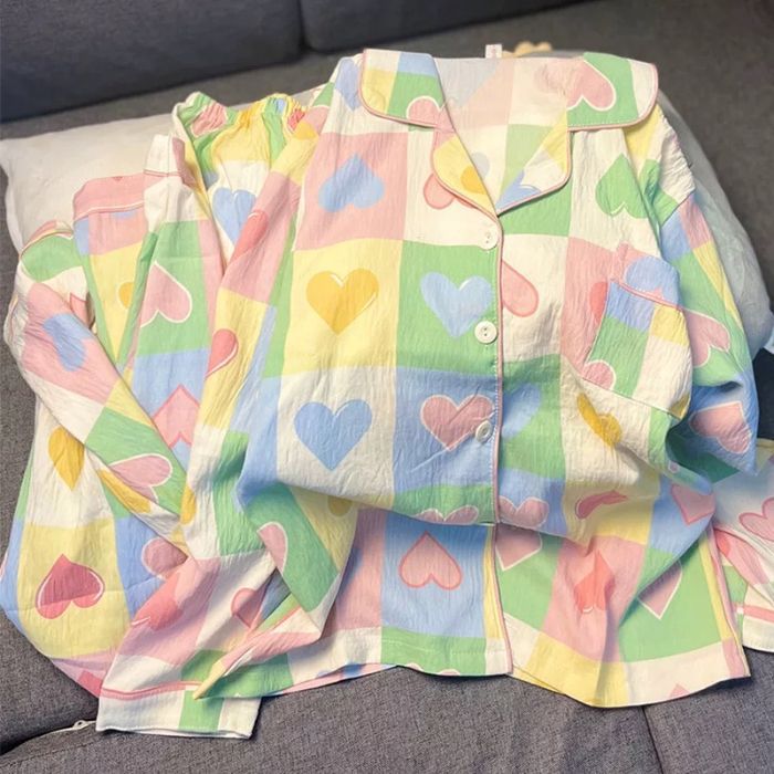 Spring New Live Explosion Ladies Double Long Lapel Creative Printing Leisure Wind Cloud Cotton Comfortable - Image 1