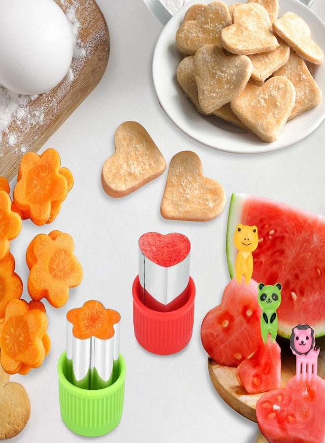 Ismosm Sandwich Cutter and Sealer Set Fun Food Shape Cutters for Kids Lunch Fruit Vegetable Cutter Shapes, Cookie Cutters, Food Picks for Kids Lunch Crustless Sandwich Maker Accessories (21) - Image 3
