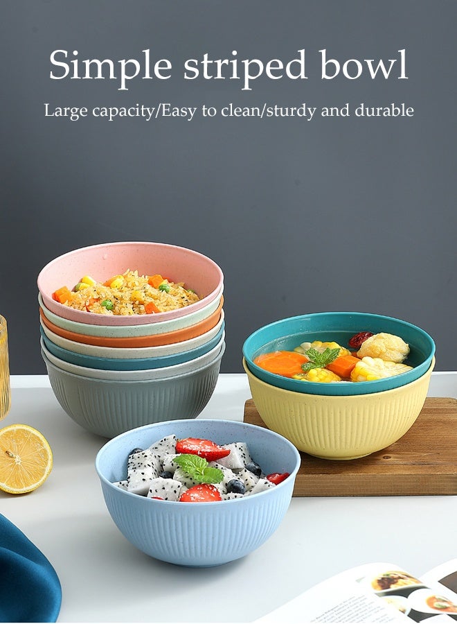 DUNISO طقم أدوات مائدة من القش 36 قطعة غير قابلة للكسر وقابلة لإعادة الاستخدام خفيفة الوزن مجموعة أدوات تناول الطعام الملونة المحمولة لمخيمات الهواء الطلق أطباق وأوعية وأكواب وشوك مجموعة أدوات المائدة - Image 3