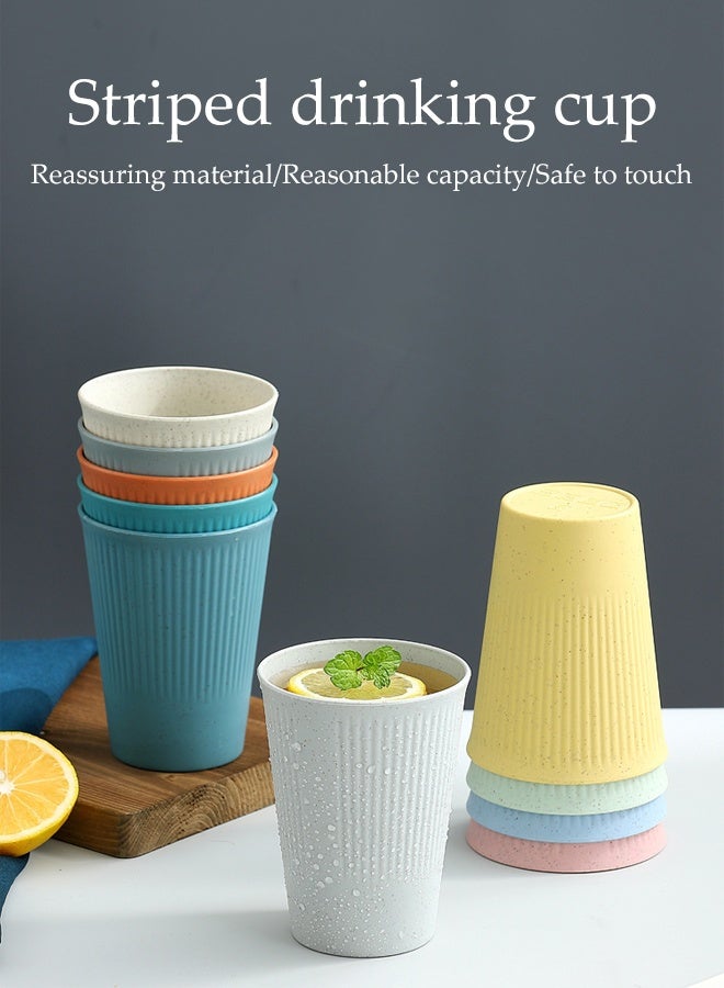 DUNISO طقم أدوات مائدة من القش 36 قطعة غير قابلة للكسر وقابلة لإعادة الاستخدام خفيفة الوزن مجموعة أدوات تناول الطعام الملونة المحمولة لمخيمات الهواء الطلق أطباق وأوعية وأكواب وشوك مجموعة أدوات المائدة - Image 5