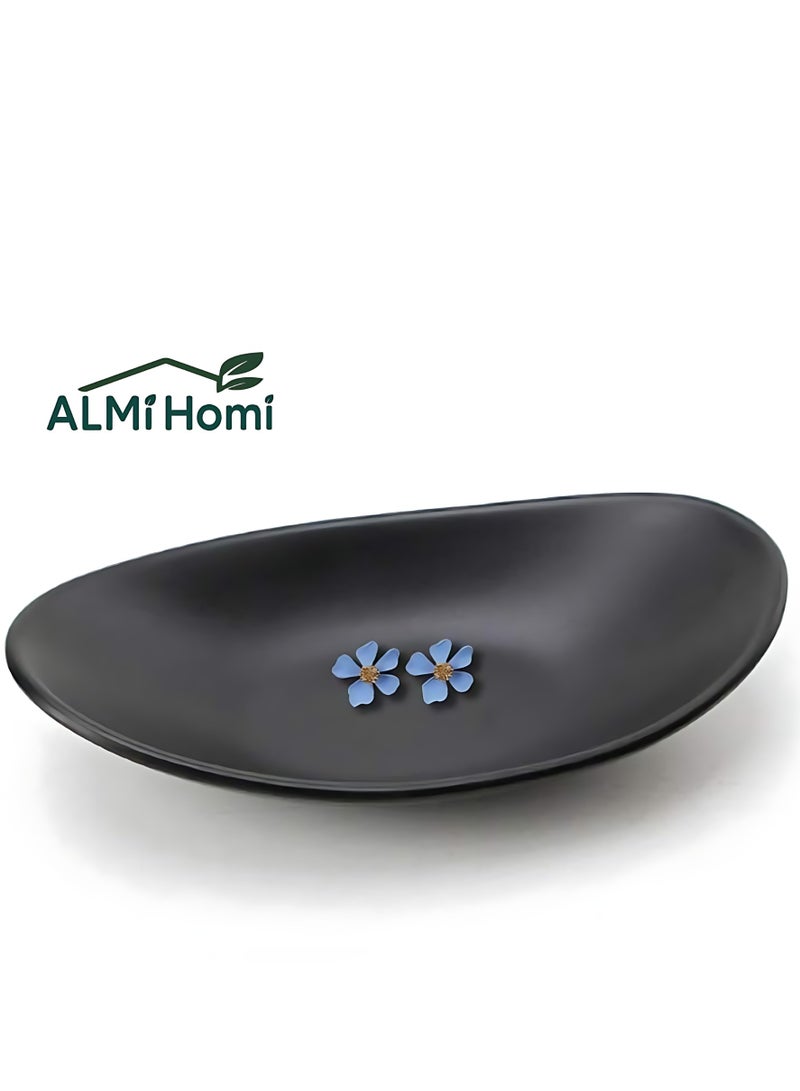 ALMiHomi Black Jewelry Organizer Tray for Dresser, Decorative Ring and Key Dish - Image 1