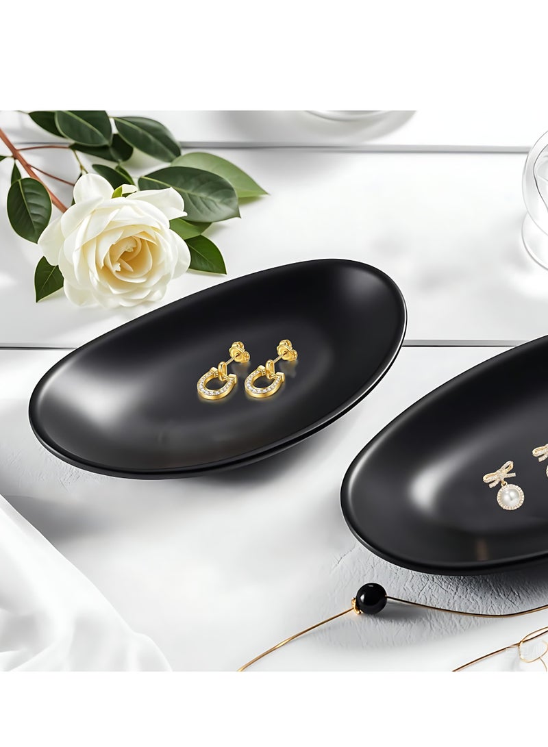 ALMiHomi Black Jewelry Organizer Tray for Dresser, Decorative Ring and Key Dish - Image 5