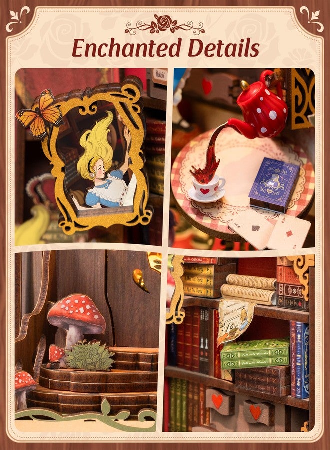 ROBOTIME Book Nook Kits Fall into Wonder, 3D Wooden Puzzles DIY Booknooks for Adults, Fantasy Fairy Tale Bookshelf Decor, Craft Gifts for Book Lovers - Image 4
