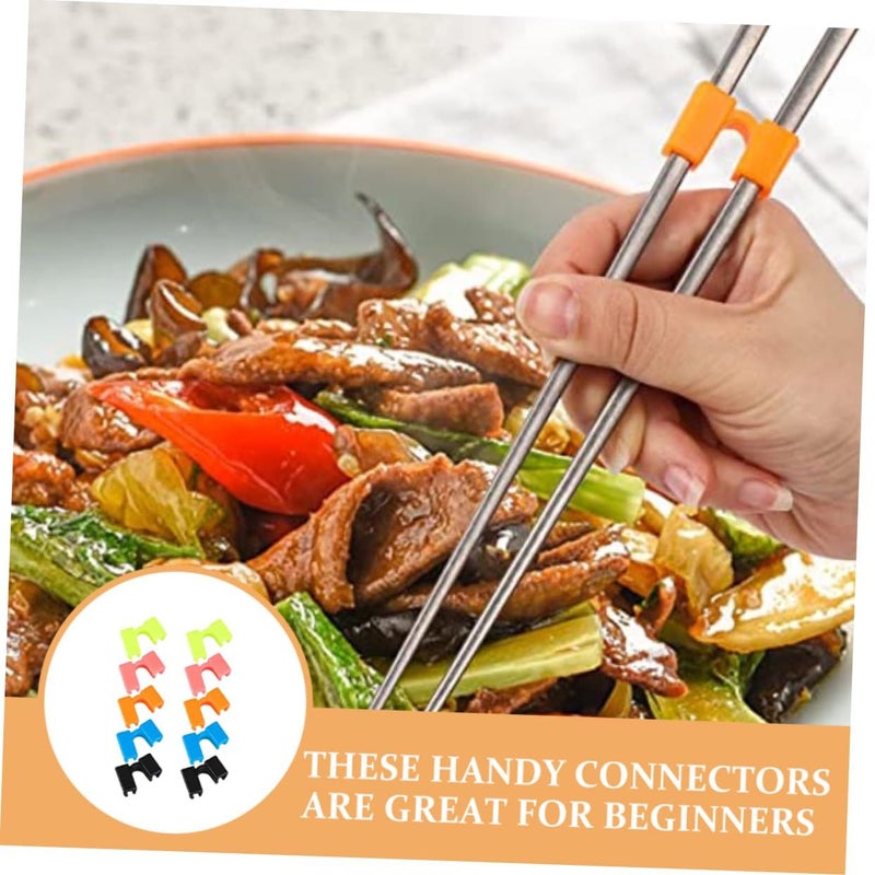 Garneck 10pcs Reusable Chopstick Helper Plastic Holder Beginner Learning Tool - Image 4