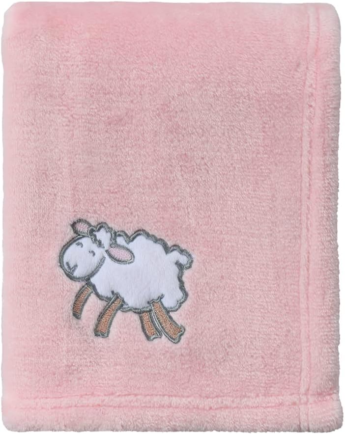 CREVENT 30''X40'' Light Cozy Plush Fluffy Warm Fleece Stroller Baby Blanket for Girl Infant Toddler Crib Cot Stroller, Baby Birthday Pink Sheep - Image 1
