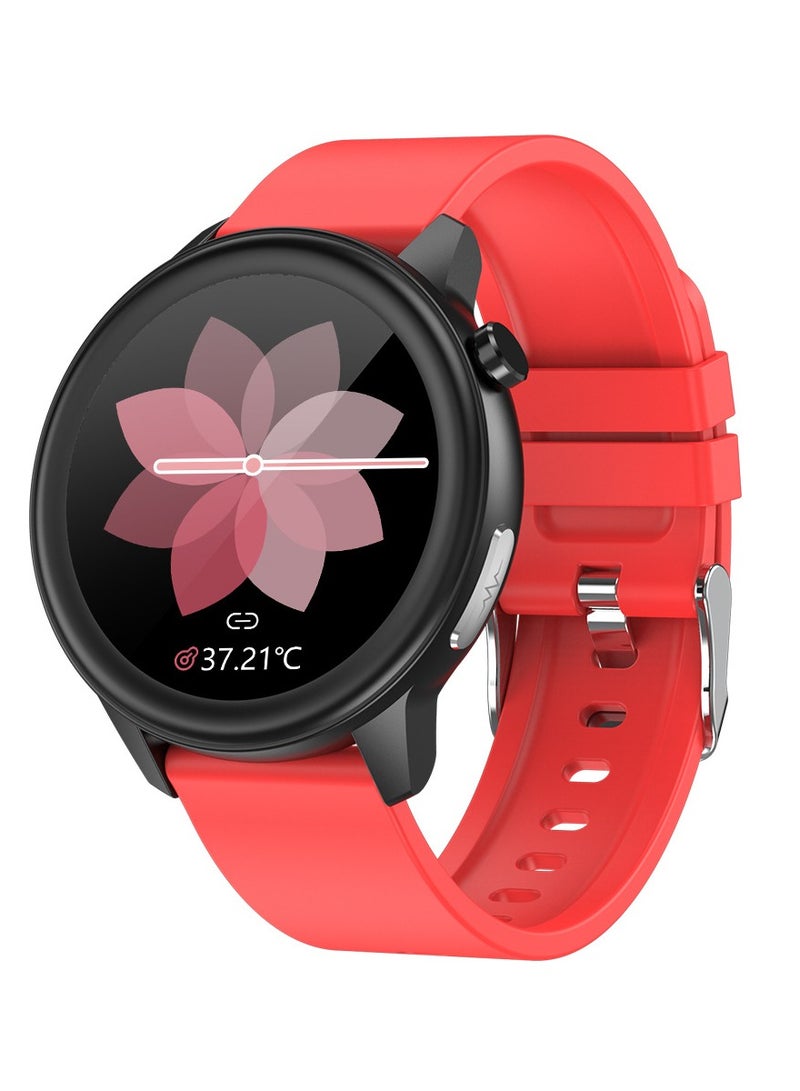 AROAQ E80 Smart Watch, Ai Artificial Intelligence Fitness Tracker Watch, Touch Screen Durable Health Monitoring Watch With ECG+PPG Body Temperature, Blood Pressure Oxygen Heart Rate Monitoring, (red glue) - Image 1