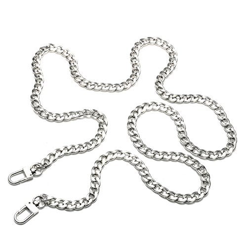 Tia Premium Purse Shoulder Bag Chain Strap Handle Handbag Bag Chain Replacement Chains for Purse Bag Clutch Making Replacement Decoration and DIY Silver Flat Thick Premium Chain12mm120CM 1 - Image 1