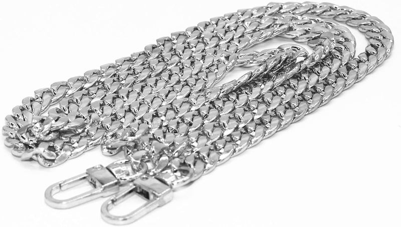 Tia Premium Purse Shoulder Bag Chain Strap Handle Handbag Bag Chain Replacement Chains for Purse Bag Clutch Making Replacement Decoration and DIY Silver Flat Thick Premium Chain12mm120CM 1 - Image 4