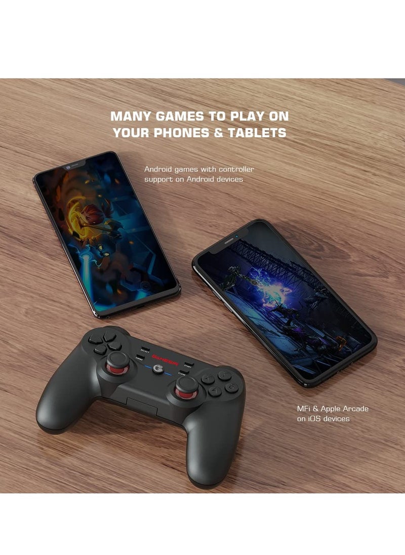 SYOSI - Wireless Gaming Controller for Windows PC/Steam Deck/PS3/Android TV Box, Dual Vibrate Plug and Play Gamepad Joystick with Customized Turbon Button & 8 Programmable Keys, Work for Nintendo Switch - Image 1