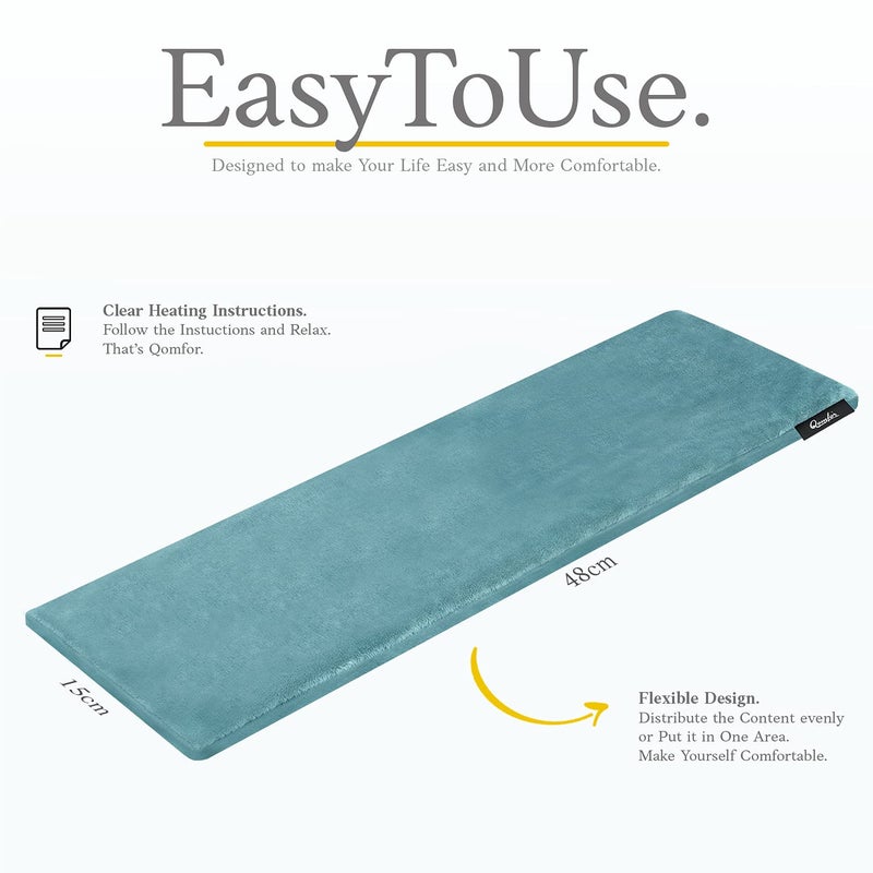 Qomfor Microwave Heating Pad - Large Heat Pack Microwavable - Heated Neck Wrap for Neck and Shoulders  Pain Relief - Reusable Lavender Heating Pad Microwavable - Green/Blue - Image 4