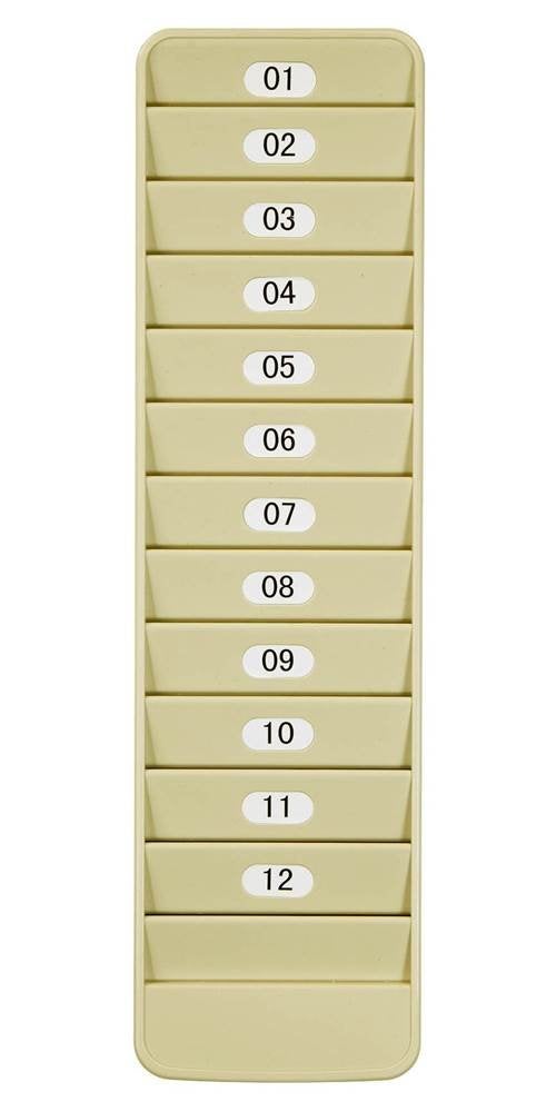 Pyramid Time Systems 50012 Badge Rack WallMounted Time Card Holder with 12 StandardSize Slot Pockets Compatible with Pyramid Swipe Cards and Proximity Badges Lightweight Durable Plastic Gray - Image 2