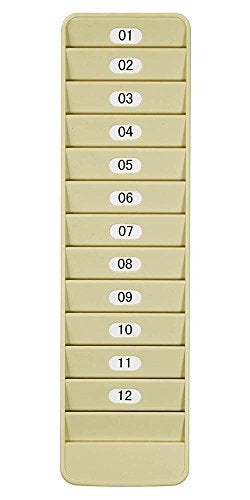 Pyramid Time Systems 50012 Badge Rack WallMounted Time Card Holder with 12 StandardSize Slot Pockets Compatible with Pyramid Swipe Cards and Proximity Badges Lightweight Durable Plastic Gray - Image 1