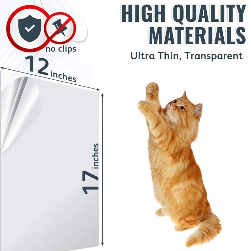 WoLover Cat Scratcher for Indoor Cats - 12x17 Inches, 8 PCS Furniture Protector, Wide Double Side Anti-Scratch Deterrent Tape, Pet Scratch Pad for Pretector Couch, Door, Wall, Carpet - Image 4