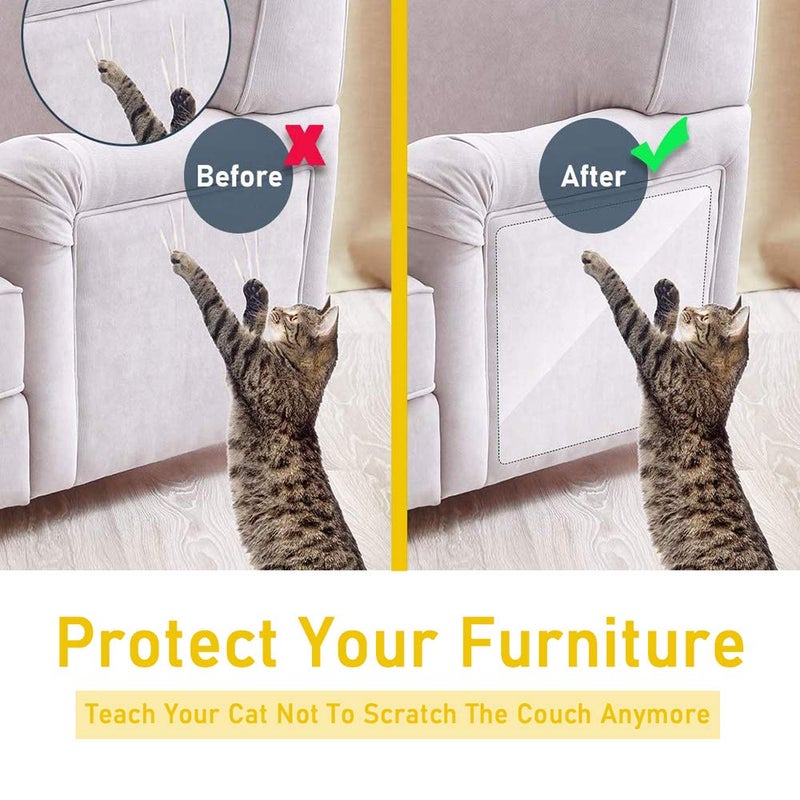 WoLover Cat Scratcher for Indoor Cats - 12x17 Inches, 8 PCS Furniture Protector, Wide Double Side Anti-Scratch Deterrent Tape, Pet Scratch Pad for Pretector Couch, Door, Wall, Carpet - Image 2