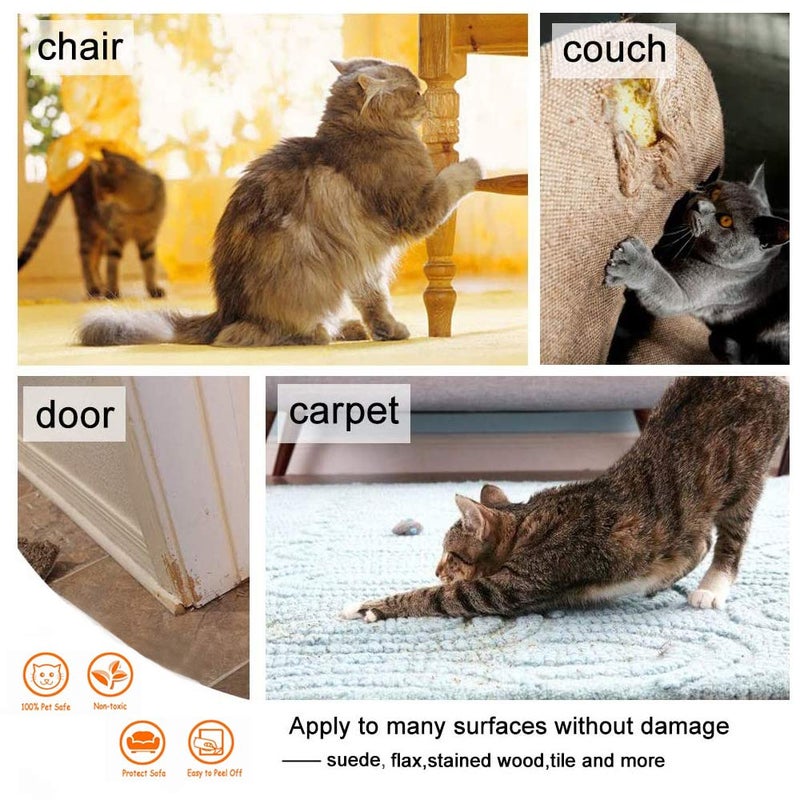 WoLover Cat Scratcher for Indoor Cats - 12x17 Inches, 8 PCS Furniture Protector, Wide Double Side Anti-Scratch Deterrent Tape, Pet Scratch Pad for Pretector Couch, Door, Wall, Carpet - Image 5