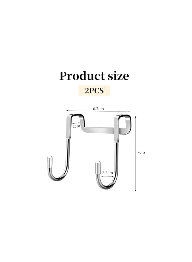 S-TOP 2 PCS Over Door Hooks, Over The Door Cabenit Hooks - S-Shaped, Stainless Steel, Space-Saving for Kitchen, Bedroom - Image 5