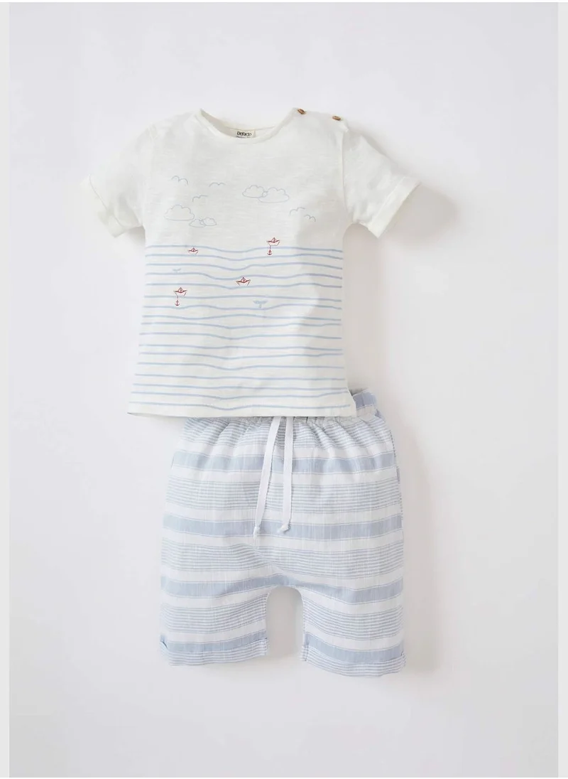 DeFacto Short Sleeve Striped Pyjama Set