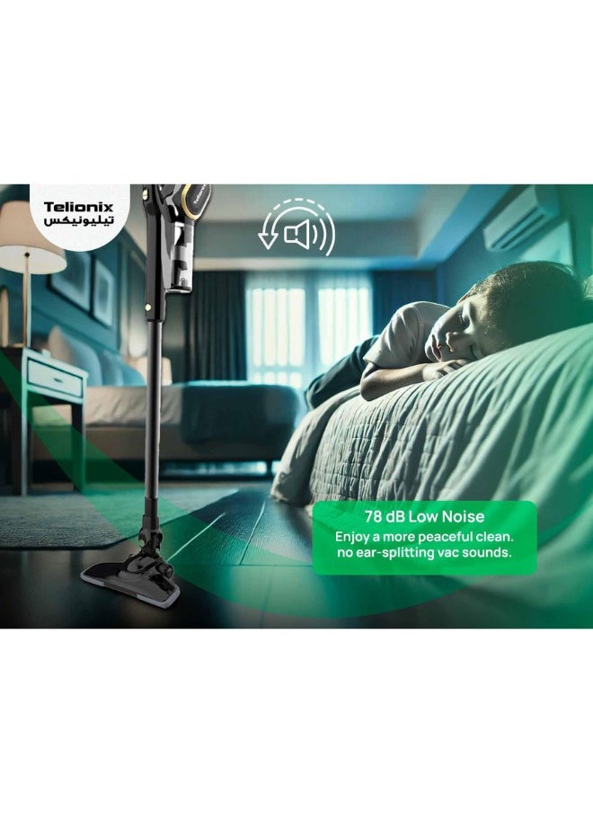 Telionix - Telionix Handheld Vacuum Cleaner, 2-in-1 Floor and Handheld Design, 16 KPA Suction, Lightweight, Cyclone System, Washable Filter, 0.8L Dust Cup, Low Noise, Copper Motor, Portable Vacuum Cleaner - Image 1