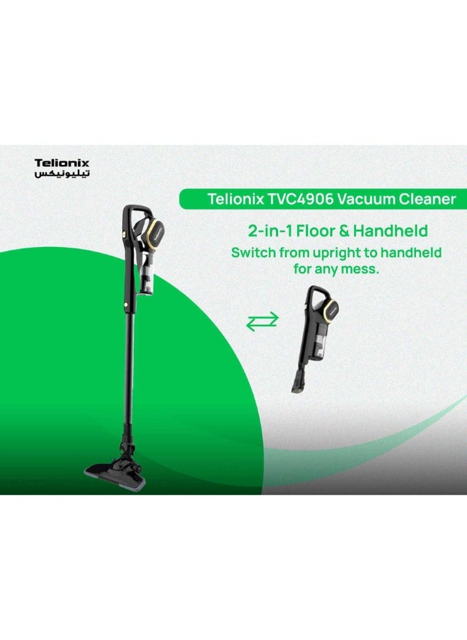 Telionix - Telionix Handheld Vacuum Cleaner, 2-in-1 Floor and Handheld Design, 16 KPA Suction, Lightweight, Cyclone System, Washable Filter, 0.8L Dust Cup, Low Noise, Copper Motor, Portable Vacuum Cleaner - Image 1