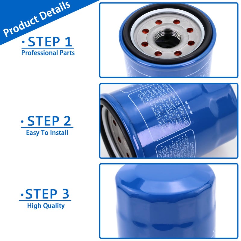 cermep auto Non-OEM 15400-PLM-A02 Replacement Oil Filter 3-Pack | High Efficiency Aftermarket Compatible with Honda Accord CR-V Civic Odyssey Pilot 1983-2022 Models - Image 3