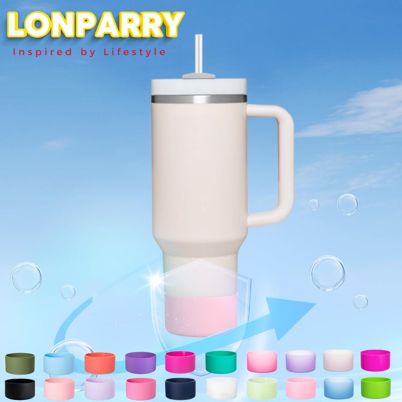 LONPARRY Tumbler Accessories Silicone Boot - 2-Pack Anti-Slip Sleeve Black Lemon - Image 4