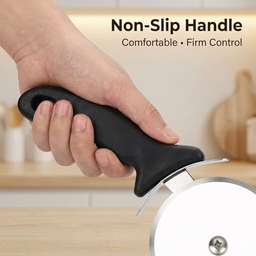 Royal Stainless Steel Large Pizza Cutter | Premium Pizza Cutter - Ideal for Cutting Pizza/Sandwich/Breads/Burger/Paratha | Rotating Slicer - Image 3