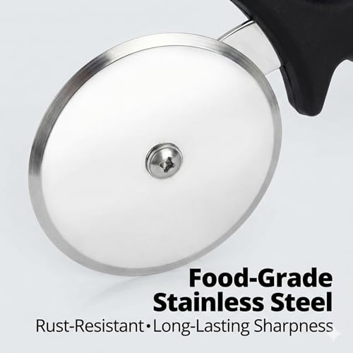 Royal Stainless Steel Large Pizza Cutter | Premium Pizza Cutter - Ideal for Cutting Pizza/Sandwich/Breads/Burger/Paratha | Rotating Slicer - Image 4