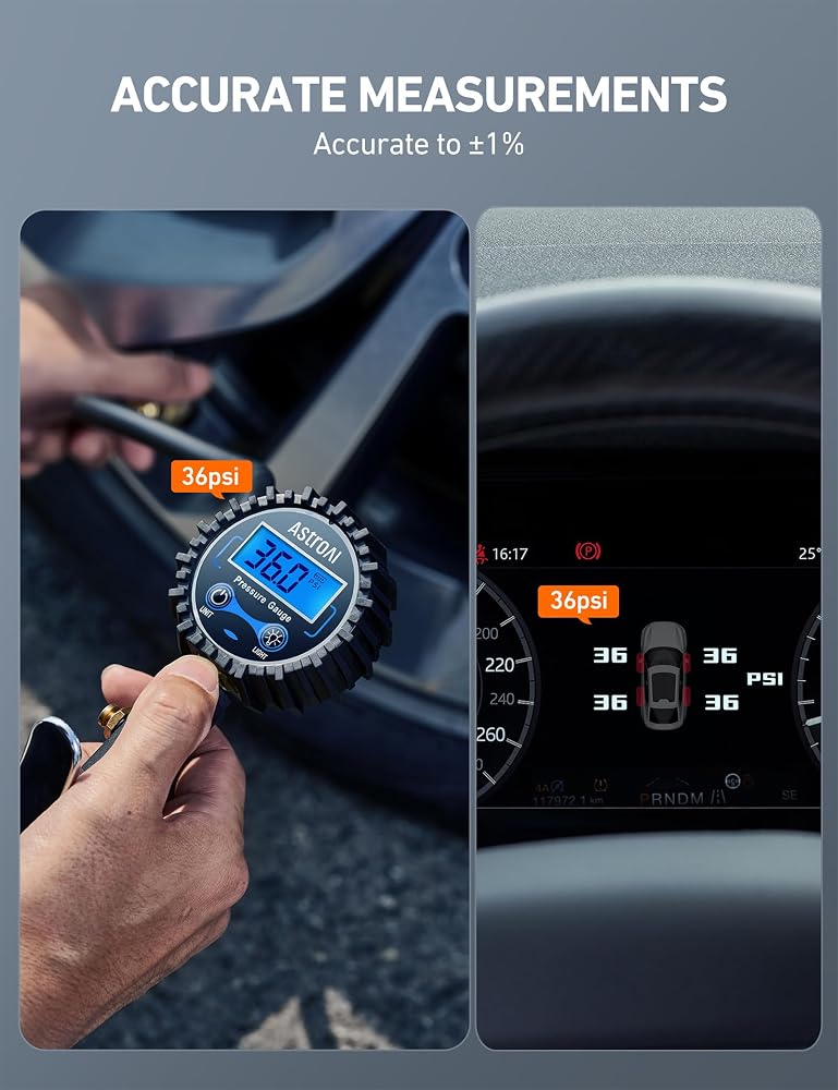 AstroAI Digital Tire Pressure Gauge 3-250 PSI 0.1 for Display Resolution - Image 2