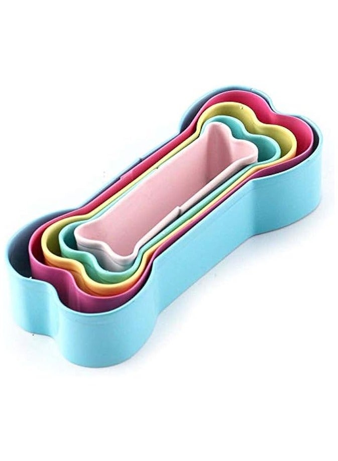 Dog Bone Cookie Cutter Shapes Set Stainless Steel Bone Shaped Cookie Molds for Homemade Treats 5 Piece Boxed Set