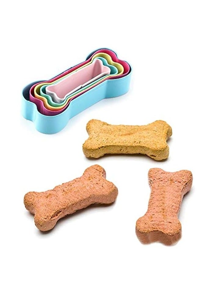 Dog Bone Cookie Cutter Shapes Set Stainless Steel Bone Shaped Cookie Molds for Homemade Treats 5 Piece Boxed Set