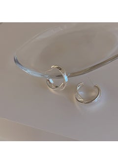 Generic Retro Geometric Metal Earrings Women Small Design Personalized Simple Versatile Temperament Ear Clips Earrings Jewelry Silver Cross C- Shaped Earrings 